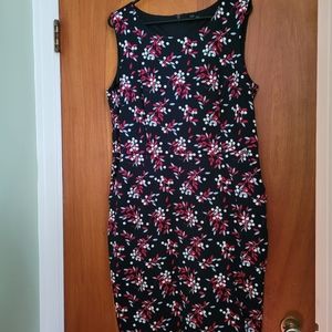Navy floral Lands End Shift Dress 16
